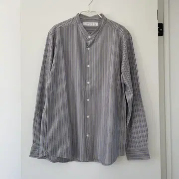 MEN'S MELROSE 모던 스트라이프 밴드 카라 셔츠 사이즈 3