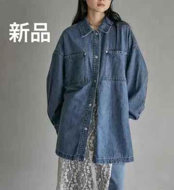 새상품 렙심 프린지 패치/BIG 데님 셔츠 블루