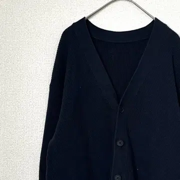 MUJI 무인양품 가디건 리브 니트 V넥 심플 루즈핏