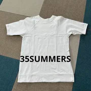35 서머즈 (USA제) 화이트 래글런 슬리브 반팔 맨투맨