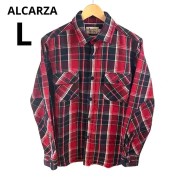 ALCARZA 플란넬 셔츠 체크 헤비 플란넬 셔츠 아메카지 속기모 L