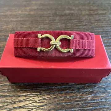 Salvatore Ferragamo 버건디 리본 헤어 액세서리