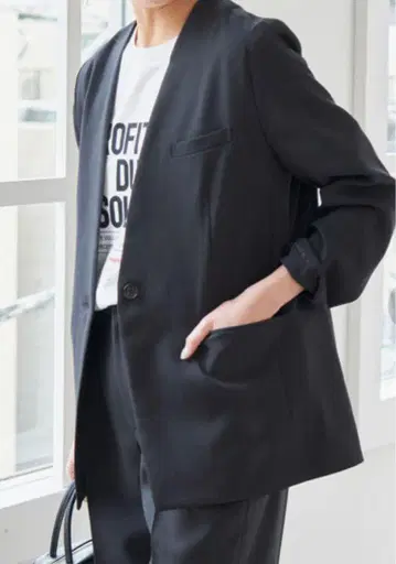 Spick and Span 노카라 자켓 36 네이비