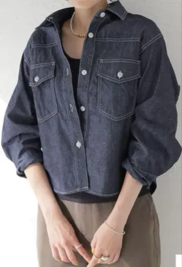 [ JOURNAL STANDARD ] 여성용 숏 데님 셔츠