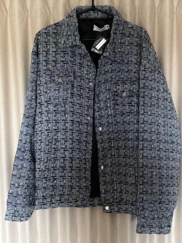 JIECHAOFANG 네이비 계열 체크 무늬 XL