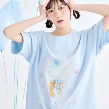 AnnMiru 앤밀 해파리 그래픽 T Blue