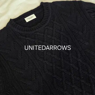 [새상품급] UNITEDARROWS 케이블 니트 네이비