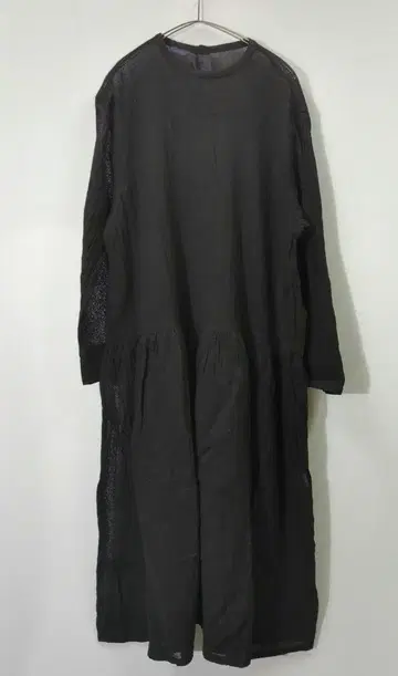 이치 울 거즈 긴팔 원피스 블랙