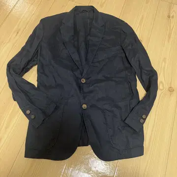 무인양품 프렌치 린넨 자켓 네이비 M