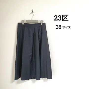 새상품급! 23구 차콜 그레이 턱 플레어 플라노 스커트