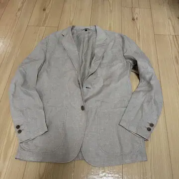 무인양품 프렌치 린넨 자켓 라이트 그레이 테일러드 자켓 M