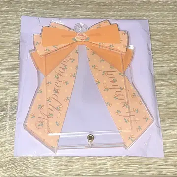 후쿠야 하라주쿠 한정판 포토 카드 아크릴 프레임 리본 오렌지