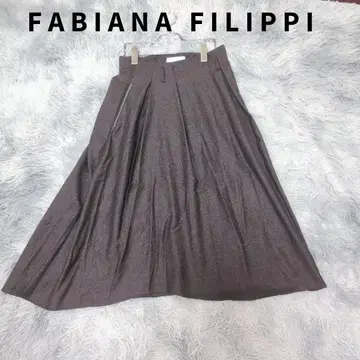 FABIANA FILIPPI 메리노울 라메 플레어 스커트 40/XS