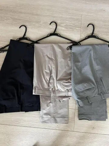 UNIQLO 슬랙스 3색 세트 블랙 베이지 그레이 전부 L 사이즈