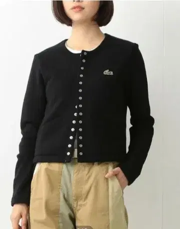 LACOSTE 블랙 가디건 36