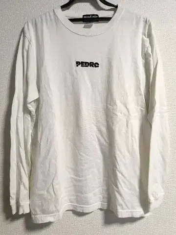 PEDRO 로고 화이트 긴팔 티셔츠 M