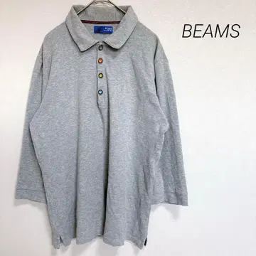 빔즈 남성용 피케 셔츠 7부 소매 컬러풀 버튼 심플 일본제 M