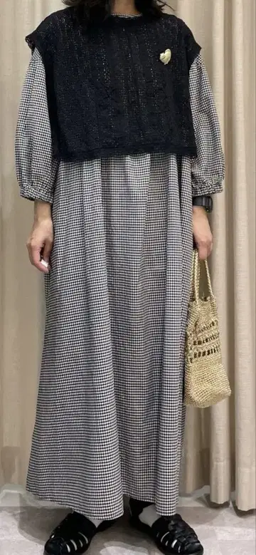 sm2 택 포함 새상품 레이스 베스트 set 앞뒤 착용 원피스