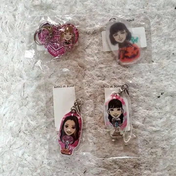 전 e-girls 캔뱃지 키링 세트