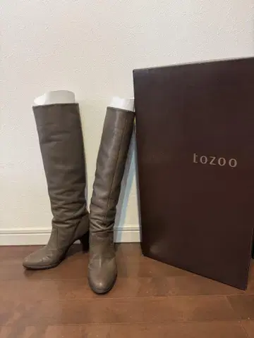 tozoo 차콜 그레이 가죽 롱 부츠 23.5cm