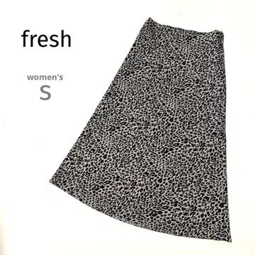 FRESH 프레쉬 레오파드 무늬 롱 스커트 동물 레오파드 무늬