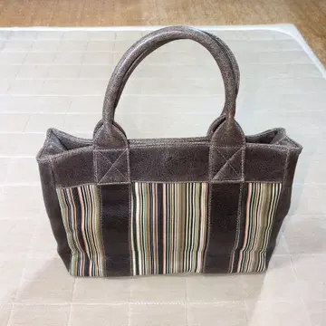 브라운 스트라이프 핸드백