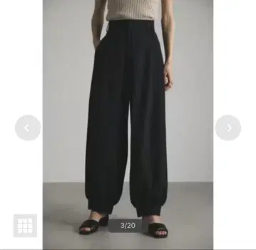 STYLE MIXER 헴 커프스 턱 팬츠 블랙 S