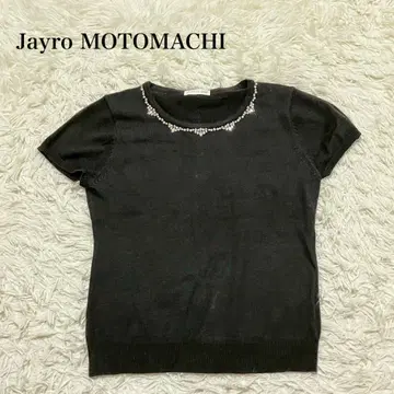 Jayro 블랙 반팔 니트 비쥬 고급 스트레치 포멀 무지
