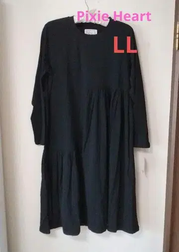 Pixie Heart 포근한 개더 원피스 블랙 LL