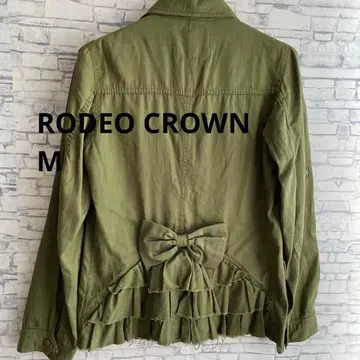 RODEO CROWNS 밀리터리 자켓 M 카키 백리본 프릴