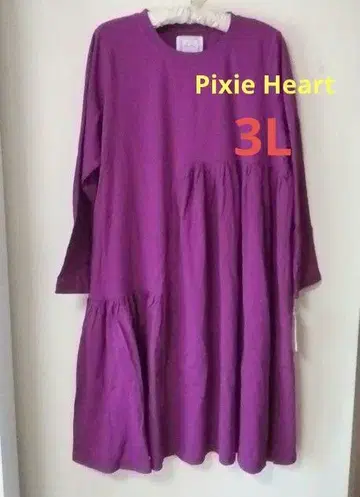 Pixie Heart 포근한 개더 원피스 바이올렛 3L
