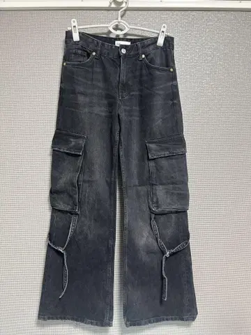 ZARA 블랙 플레어 카고 팬츠