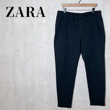 ZARA 빅 사이즈 LL 이지 팬츠 드로 코드 레이온 혼방 블랙