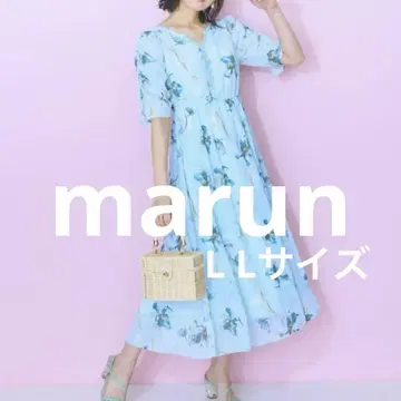택 포함 새상품 marun 소매 드로스트 플라워 프린트 원피스