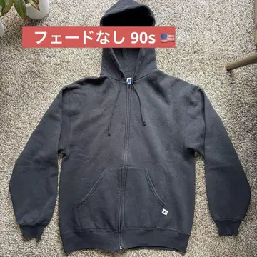 새상품급! 90s usa 러셀 지퍼 후디 블랙