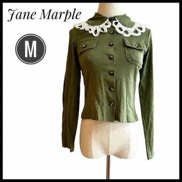 상의 가디건 JaneMarple 그린 M 사이즈 옷깃 레이스 가을