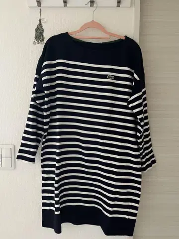 LACOSTE 드롭 숄더 바스크 셔츠 드레스