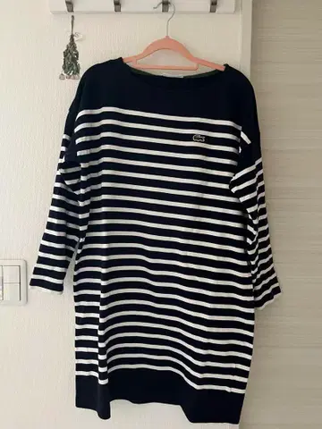 LACOSTE 드롭 숄더 바스크 셔츠 드레스