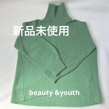 미사용 새상품! beauty & youth 울 니트 그린