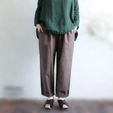 Veritecoeur 베리떼꾸르 슬라우치 팬츠 BROWN