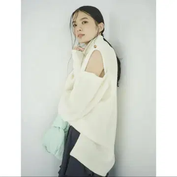 프레이 아이디 버튼 레이어드 니트 풀오버 아이보리