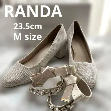 RANDA 펌프스 힐 Msize 3WAY 아이보리 2종류 스트랩 포함