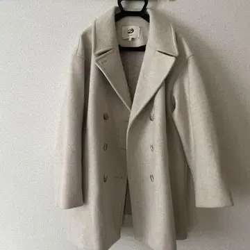 오니기리 아이보리 더블 브레스트 코트 F