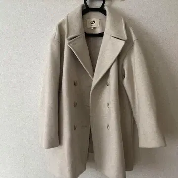 오니기리 아이보리 더블 브레스트 코트 F