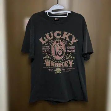 LUCKY 13 티셔츠 블랙 페이드