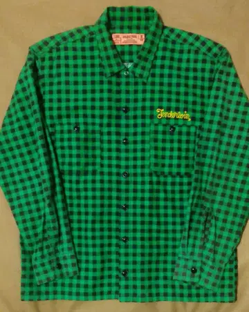 레어 TENDERLOIN 00s 로고 자수 프린트 체크 플란넬 셔츠