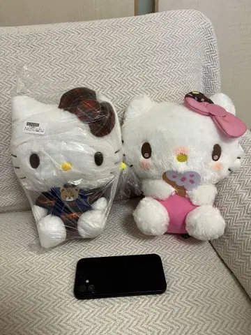 헬로키티 봉제 인형 세트 택 포함 새상품 티타임 도넛 산리오