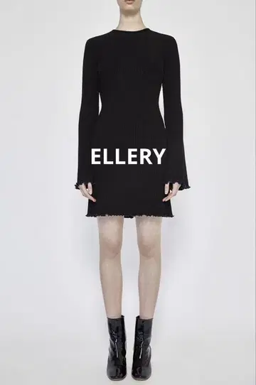 ELLERY 엘러리 플레어 슬리브 니트 미니 원피스
