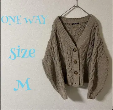 ONE WAY 베이지 케이블 짜임 가디건 M