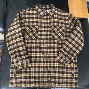 퍼스트 다운 XXXL 4L 체크 퀼팅 셔츠 자켓